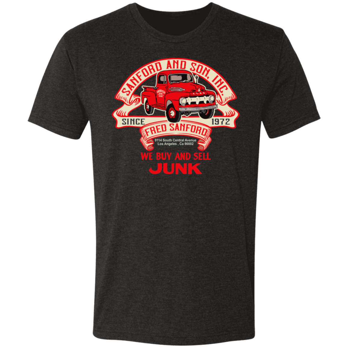 T-Shirts Vintage Black / S Fred Sanford Ribbon Truck Men's Triblend T-Shirt