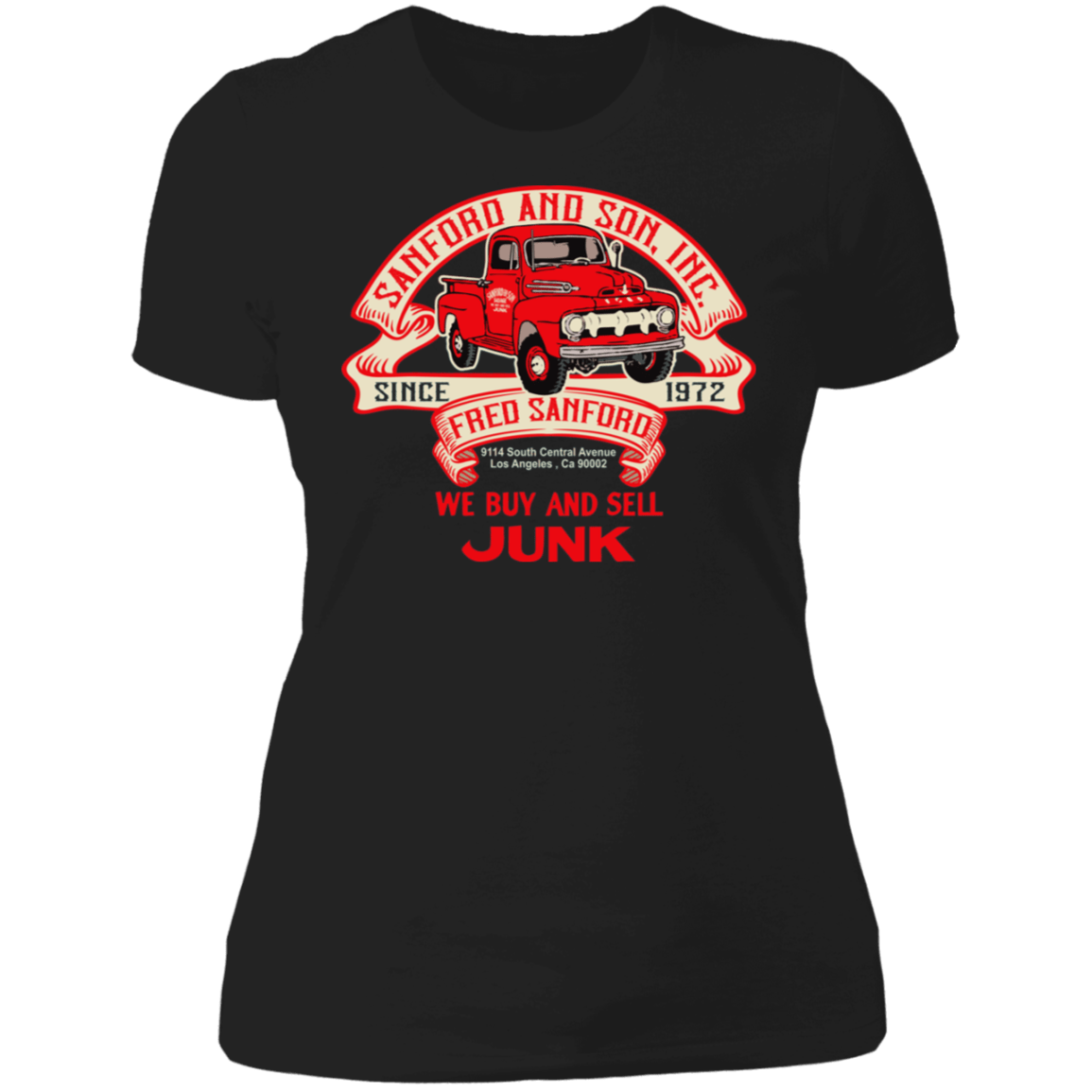 T-Shirts Black / X-Small Fred Sanford Ribbon Truck Women's Premium T-Shirt