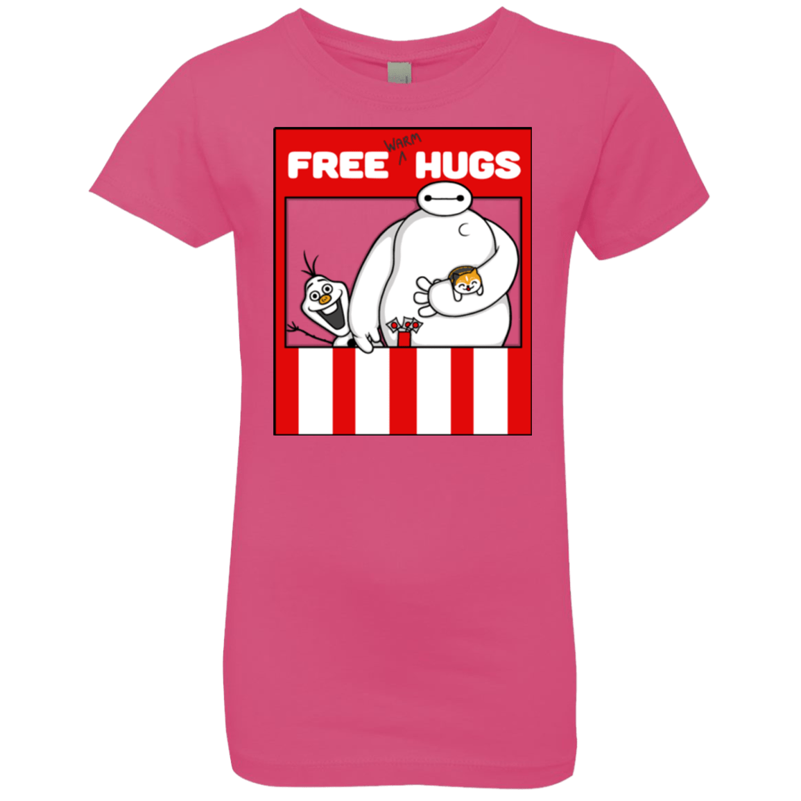 T-Shirts Hot Pink / YXS Free Hugs Girls Premium T-Shirt