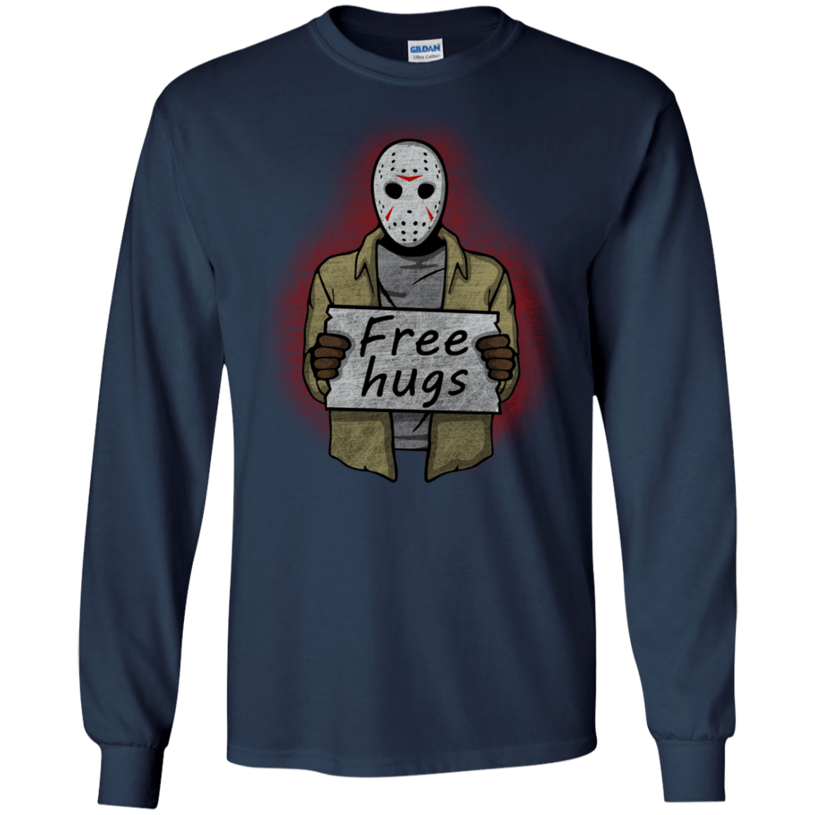 T-Shirts Navy / S Free Hugs Jason Men's Long Sleeve T-Shirt