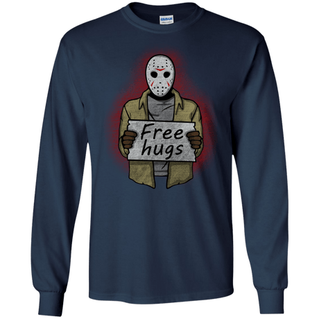 T-Shirts Navy / S Free Hugs Jason Men's Long Sleeve T-Shirt