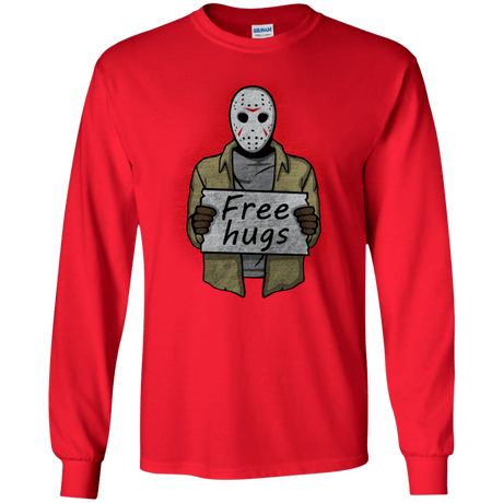 T-Shirts Red / S Free Hugs Jason Men's Long Sleeve T-Shirt