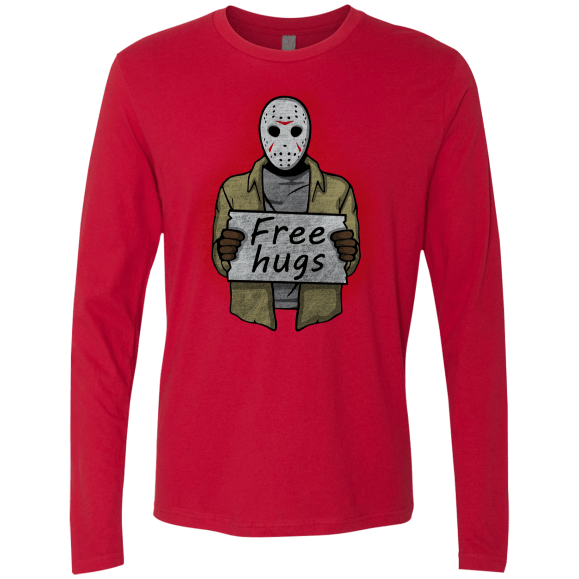 T-Shirts Red / S Free Hugs Jason Men's Premium Long Sleeve