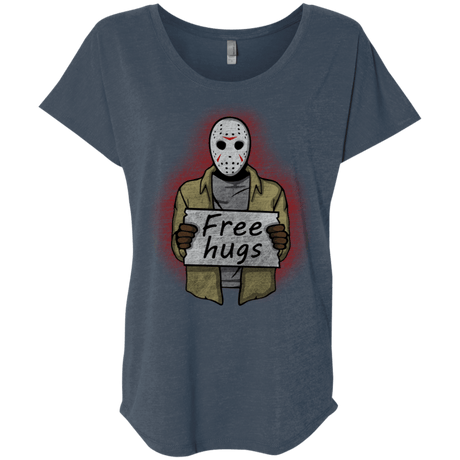 T-Shirts Indigo / X-Small Free Hugs Jason Triblend Dolman Sleeve