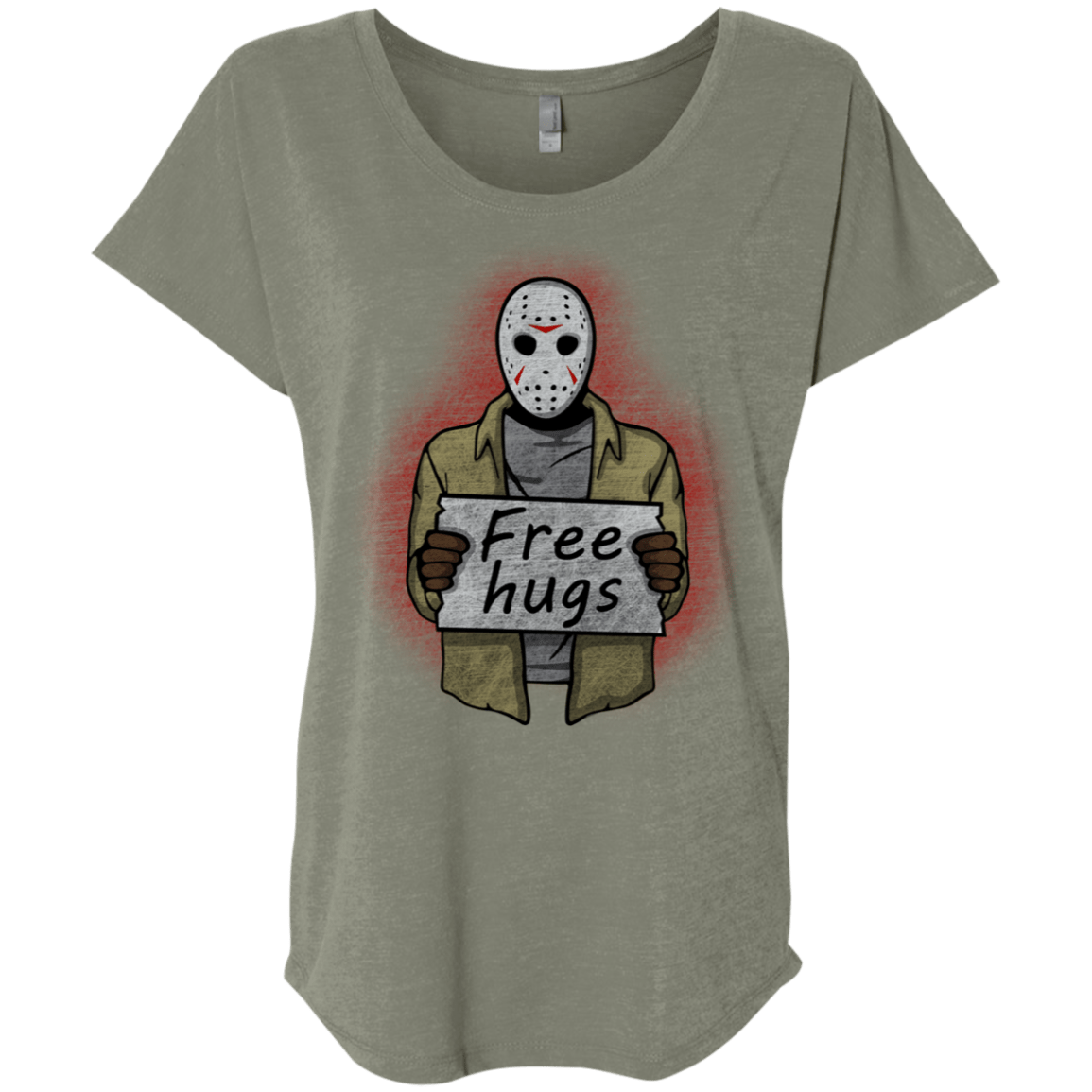 T-Shirts Venetian Grey / X-Small Free Hugs Jason Triblend Dolman Sleeve