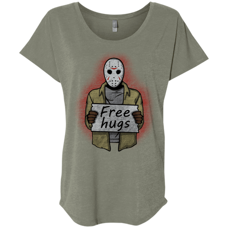 T-Shirts Venetian Grey / X-Small Free Hugs Jason Triblend Dolman Sleeve