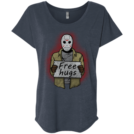 T-Shirts Vintage Navy / X-Small Free Hugs Jason Triblend Dolman Sleeve