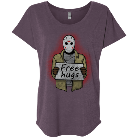 T-Shirts Vintage Purple / X-Small Free Hugs Jason Triblend Dolman Sleeve
