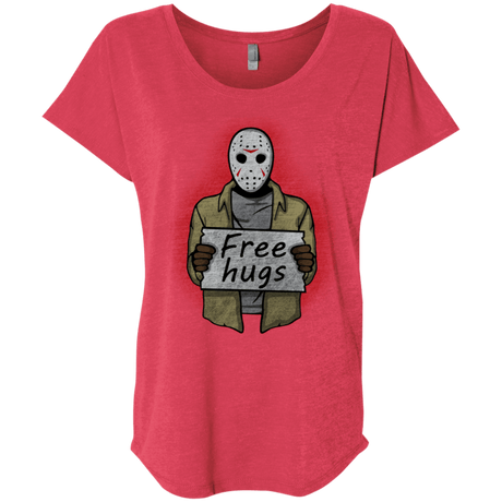 T-Shirts Vintage Red / X-Small Free Hugs Jason Triblend Dolman Sleeve