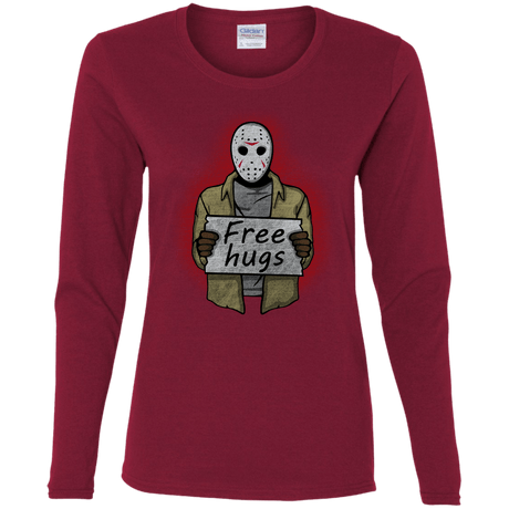 T-Shirts Cardinal / S Free Hugs Jason Women's Long Sleeve T-Shirt
