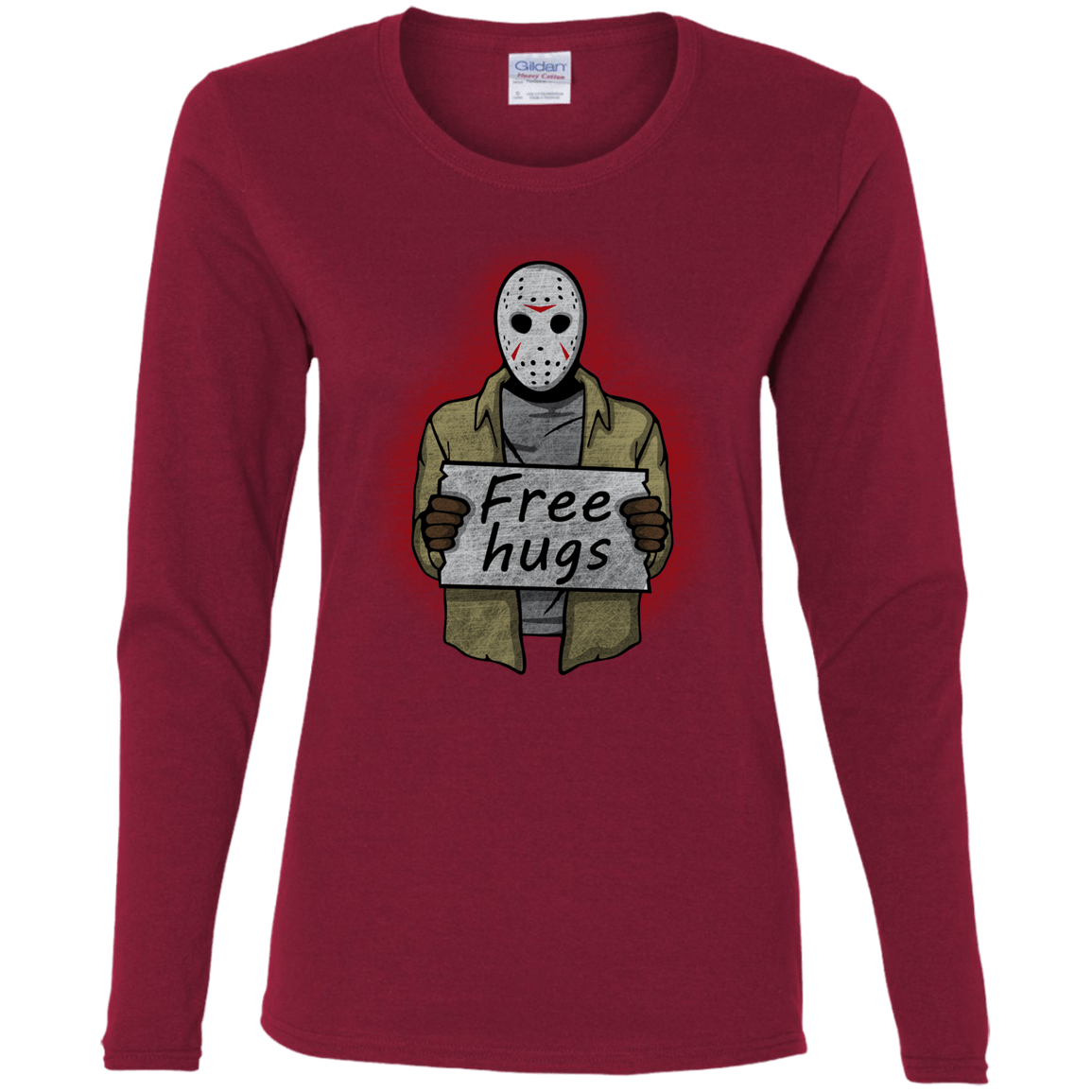 T-Shirts Cardinal / S Free Hugs Jason Women's Long Sleeve T-Shirt
