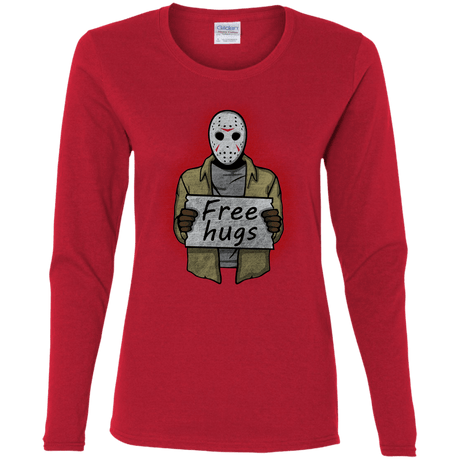 T-Shirts Red / S Free Hugs Jason Women's Long Sleeve T-Shirt