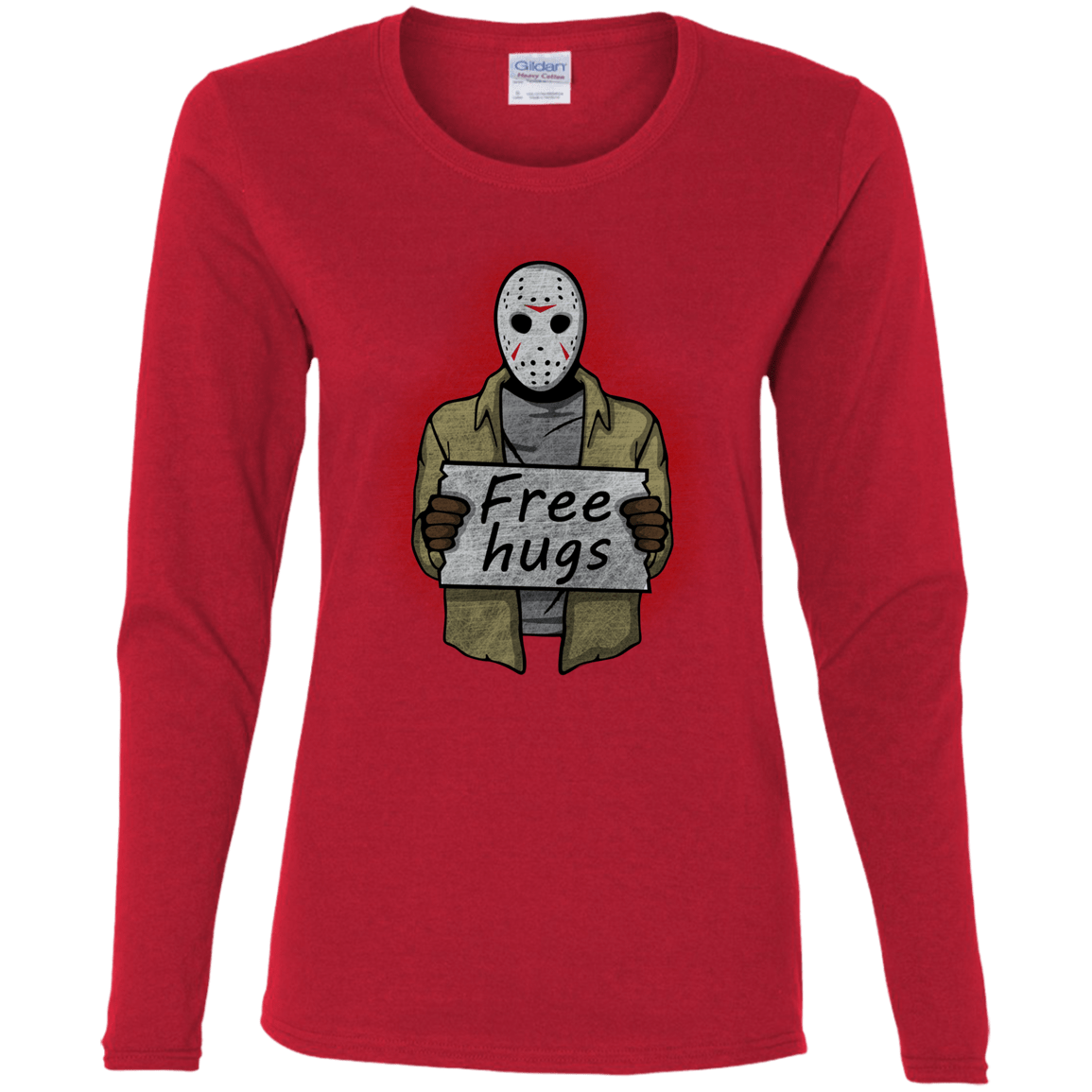 T-Shirts Red / S Free Hugs Jason Women's Long Sleeve T-Shirt