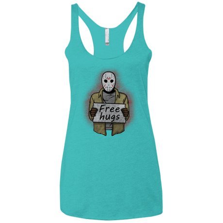T-Shirts Tahiti Blue / X-Small Free Hugs Jason Women's Triblend Racerback Tank