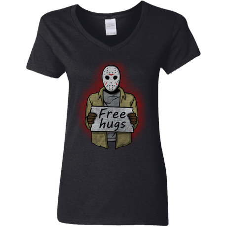 T-Shirts Black / S Free Hugs Jason Women's V-Neck T-Shirt