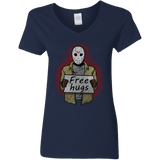 T-Shirts Navy / S Free Hugs Jason Women's V-Neck T-Shirt