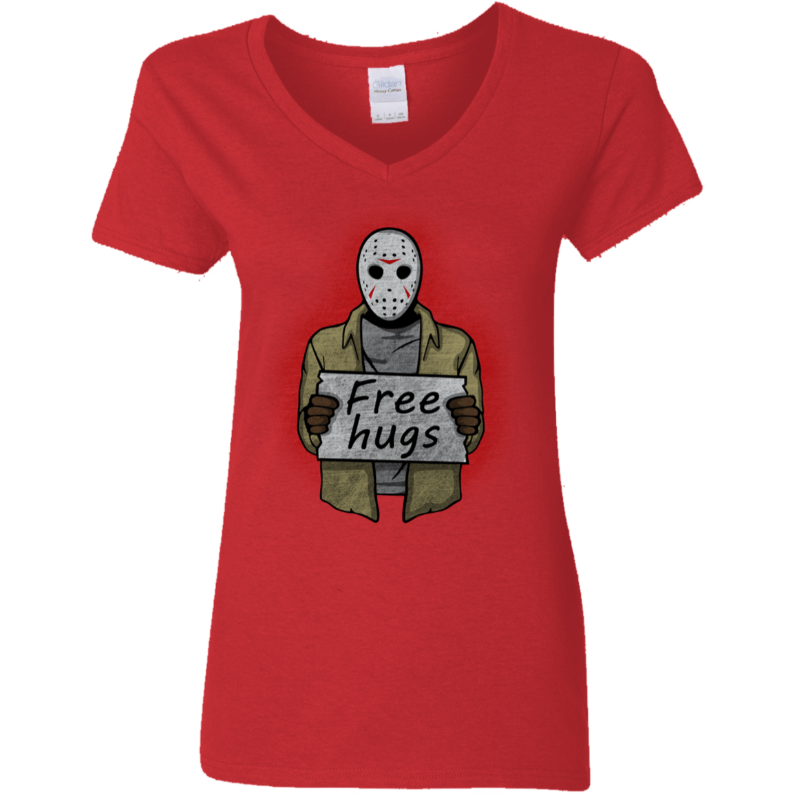 T-Shirts Red / S Free Hugs Jason Women's V-Neck T-Shirt