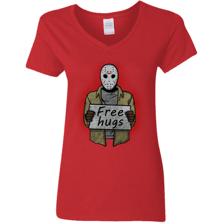 T-Shirts Red / S Free Hugs Jason Women's V-Neck T-Shirt