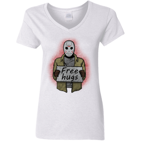 T-Shirts White / S Free Hugs Jason Women's V-Neck T-Shirt