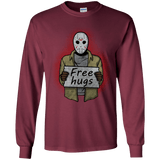 T-Shirts Maroon / YS Free Hugs Jason Youth Long Sleeve T-Shirt
