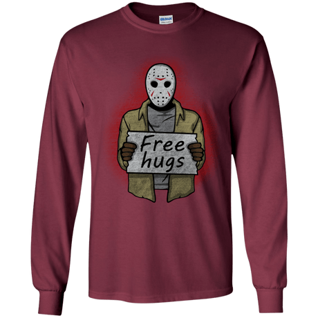 T-Shirts Maroon / YS Free Hugs Jason Youth Long Sleeve T-Shirt