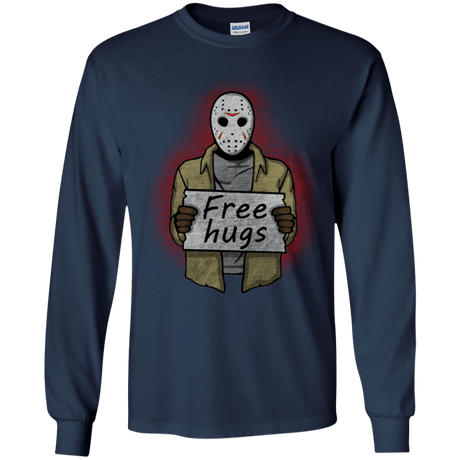 T-Shirts Navy / YS Free Hugs Jason Youth Long Sleeve T-Shirt