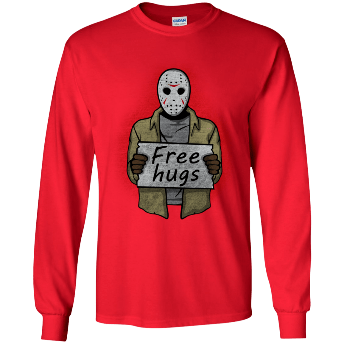 T-Shirts Red / YS Free Hugs Jason Youth Long Sleeve T-Shirt