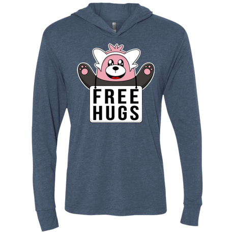 T-Shirts Indigo / X-Small Free Hugs Triblend Long Sleeve Hoodie Tee