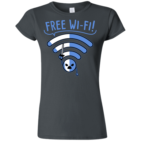 T-Shirts Charcoal / S Free Wi-Fi! Junior Slimmer-Fit T-Shirt