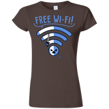 T-Shirts Dark Chocolate / S Free Wi-Fi! Junior Slimmer-Fit T-Shirt