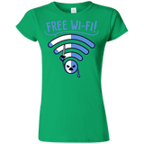 T-Shirts Irish Green / S Free Wi-Fi! Junior Slimmer-Fit T-Shirt