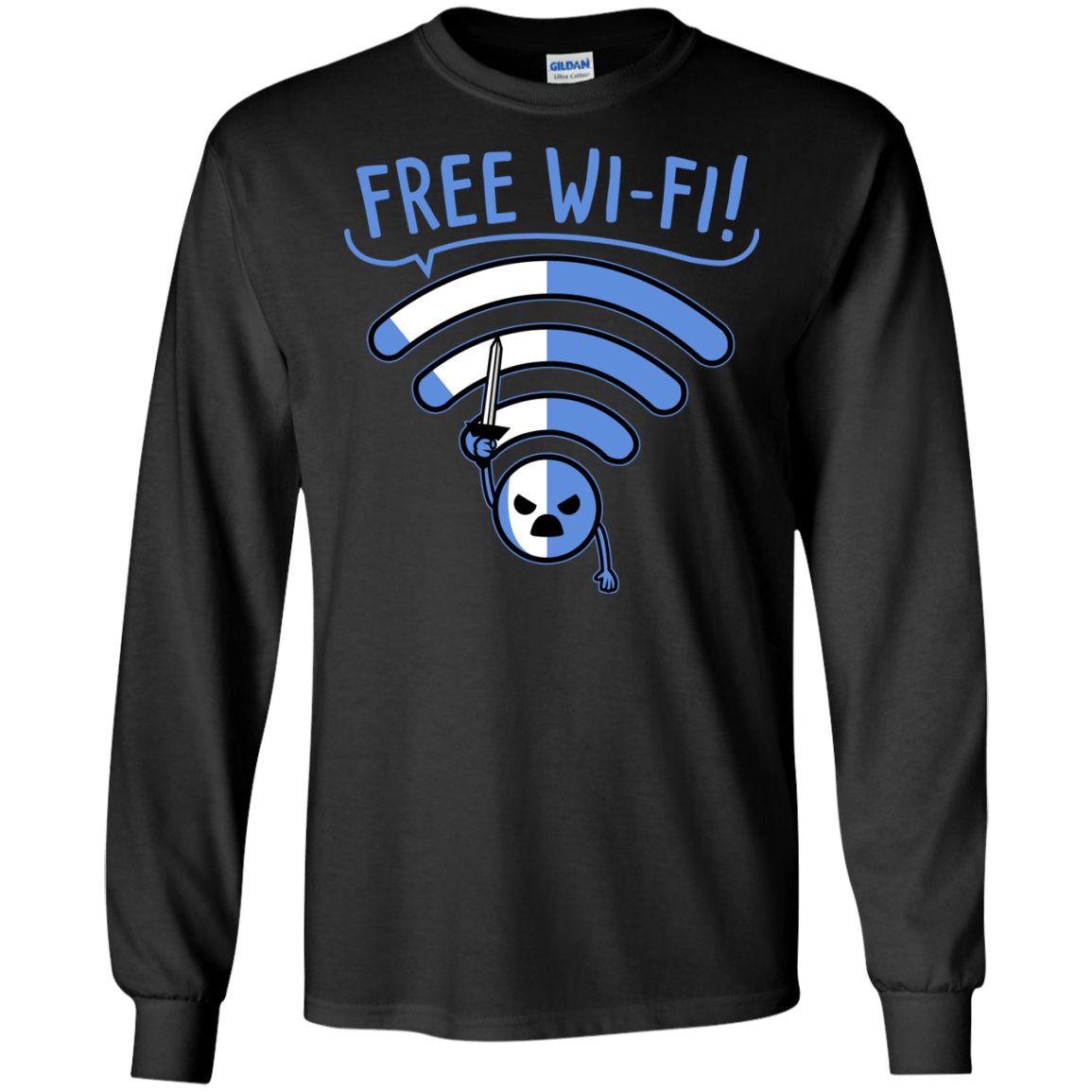 T-Shirts Black / S Free Wi-Fi! Men's Long Sleeve T-Shirt