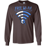 T-Shirts Dark Chocolate / S Free Wi-Fi! Men's Long Sleeve T-Shirt