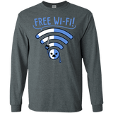 T-Shirts Dark Heather / S Free Wi-Fi! Men's Long Sleeve T-Shirt