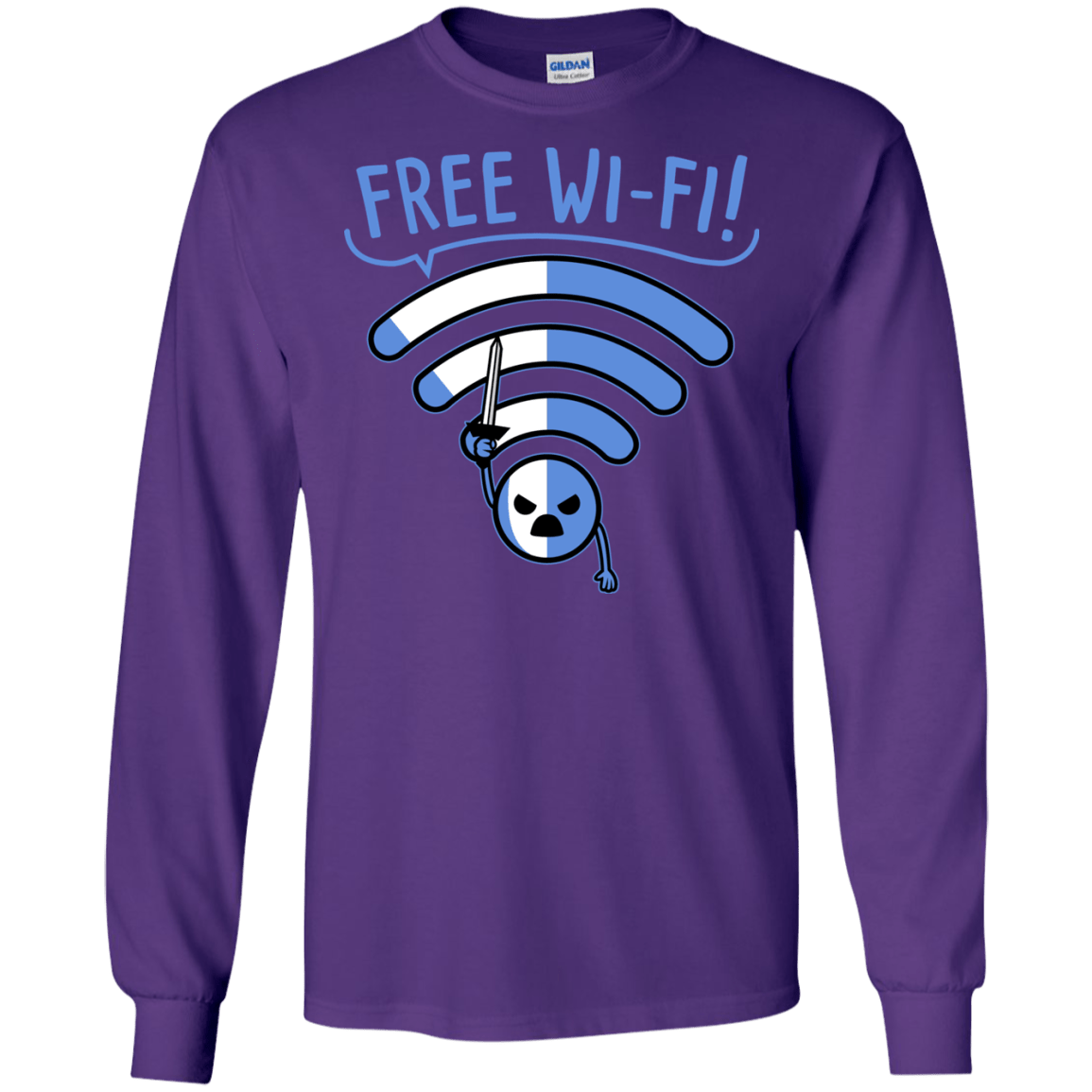 T-Shirts Purple / S Free Wi-Fi! Men's Long Sleeve T-Shirt