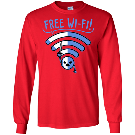 T-Shirts Red / S Free Wi-Fi! Men's Long Sleeve T-Shirt