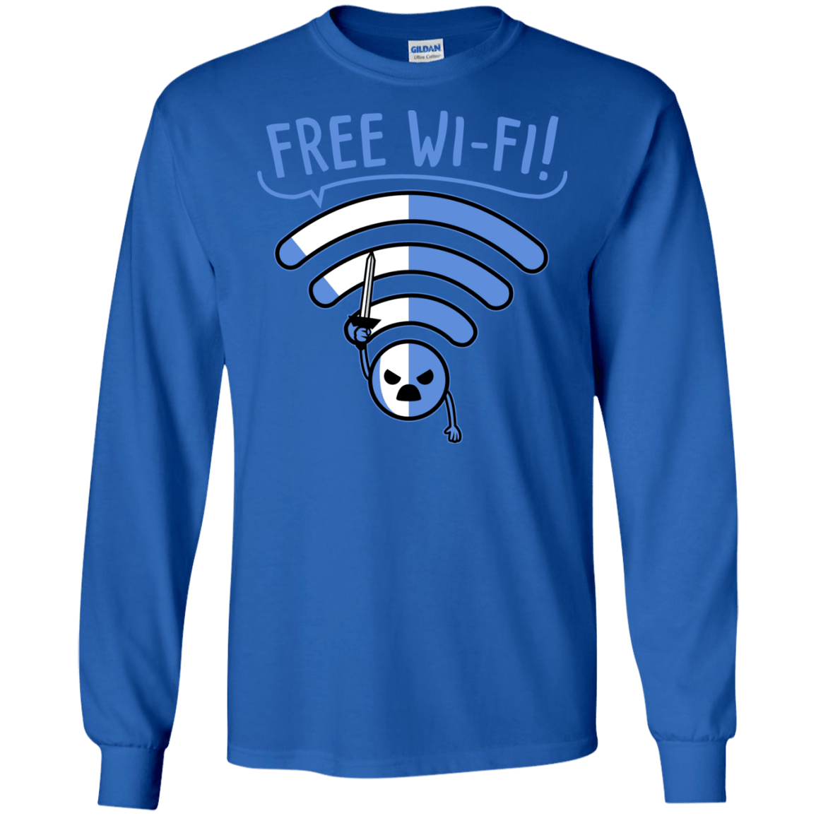 T-Shirts Royal / S Free Wi-Fi! Men's Long Sleeve T-Shirt