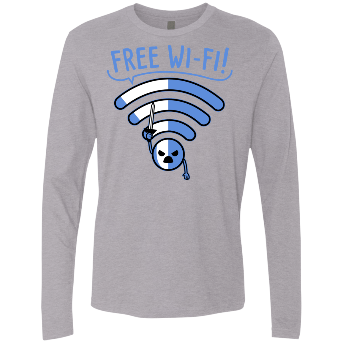 T-Shirts Heather Grey / S Free Wi-Fi! Men's Premium Long Sleeve