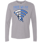T-Shirts Heather Grey / S Free Wi-Fi! Men's Premium Long Sleeve