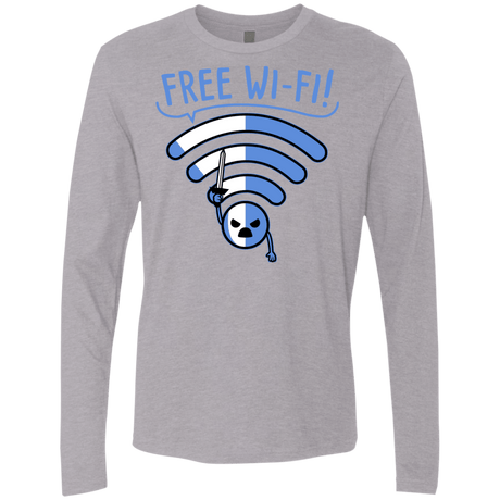 T-Shirts Heather Grey / S Free Wi-Fi! Men's Premium Long Sleeve