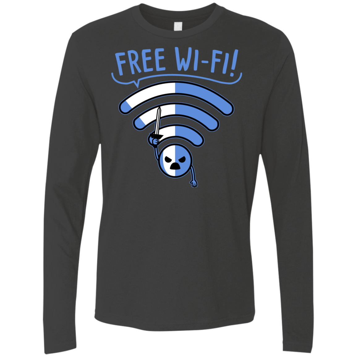 T-Shirts Heavy Metal / S Free Wi-Fi! Men's Premium Long Sleeve
