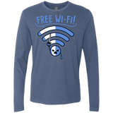 T-Shirts Indigo / S Free Wi-Fi! Men's Premium Long Sleeve