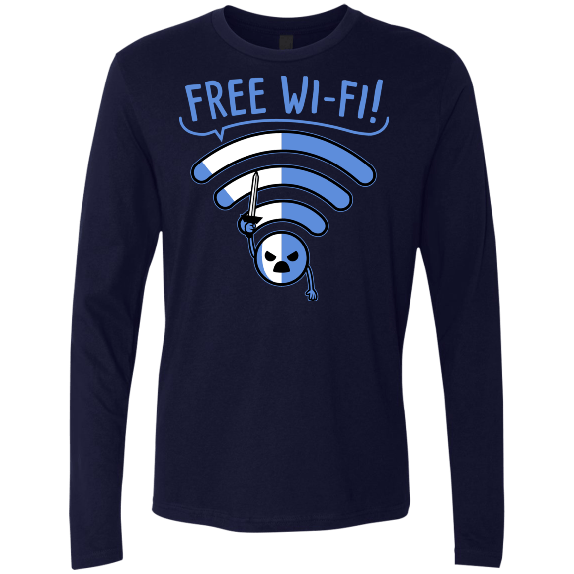 T-Shirts Midnight Navy / S Free Wi-Fi! Men's Premium Long Sleeve
