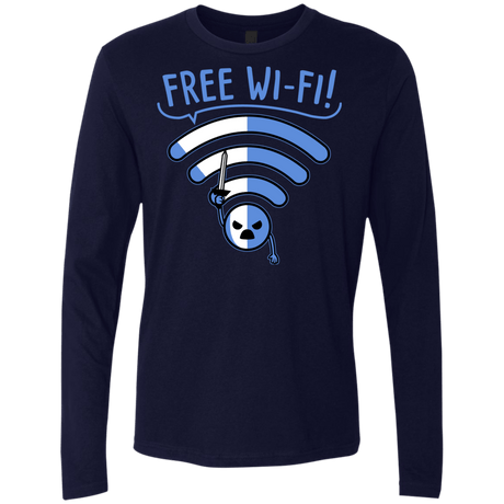 T-Shirts Midnight Navy / S Free Wi-Fi! Men's Premium Long Sleeve