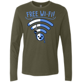 T-Shirts Military Green / S Free Wi-Fi! Men's Premium Long Sleeve