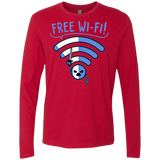 T-Shirts Red / S Free Wi-Fi! Men's Premium Long Sleeve