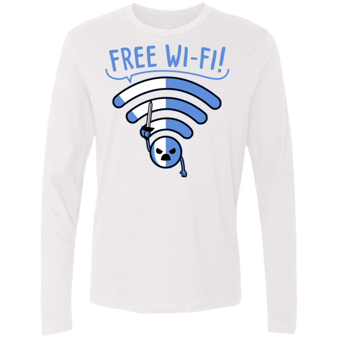 T-Shirts White / S Free Wi-Fi! Men's Premium Long Sleeve