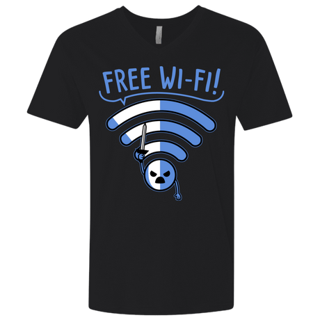 T-Shirts Black / X-Small Free Wi-Fi! Men's Premium V-Neck
