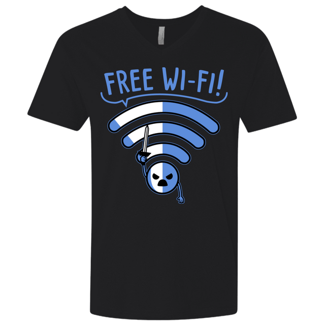 T-Shirts Black / X-Small Free Wi-Fi! Men's Premium V-Neck