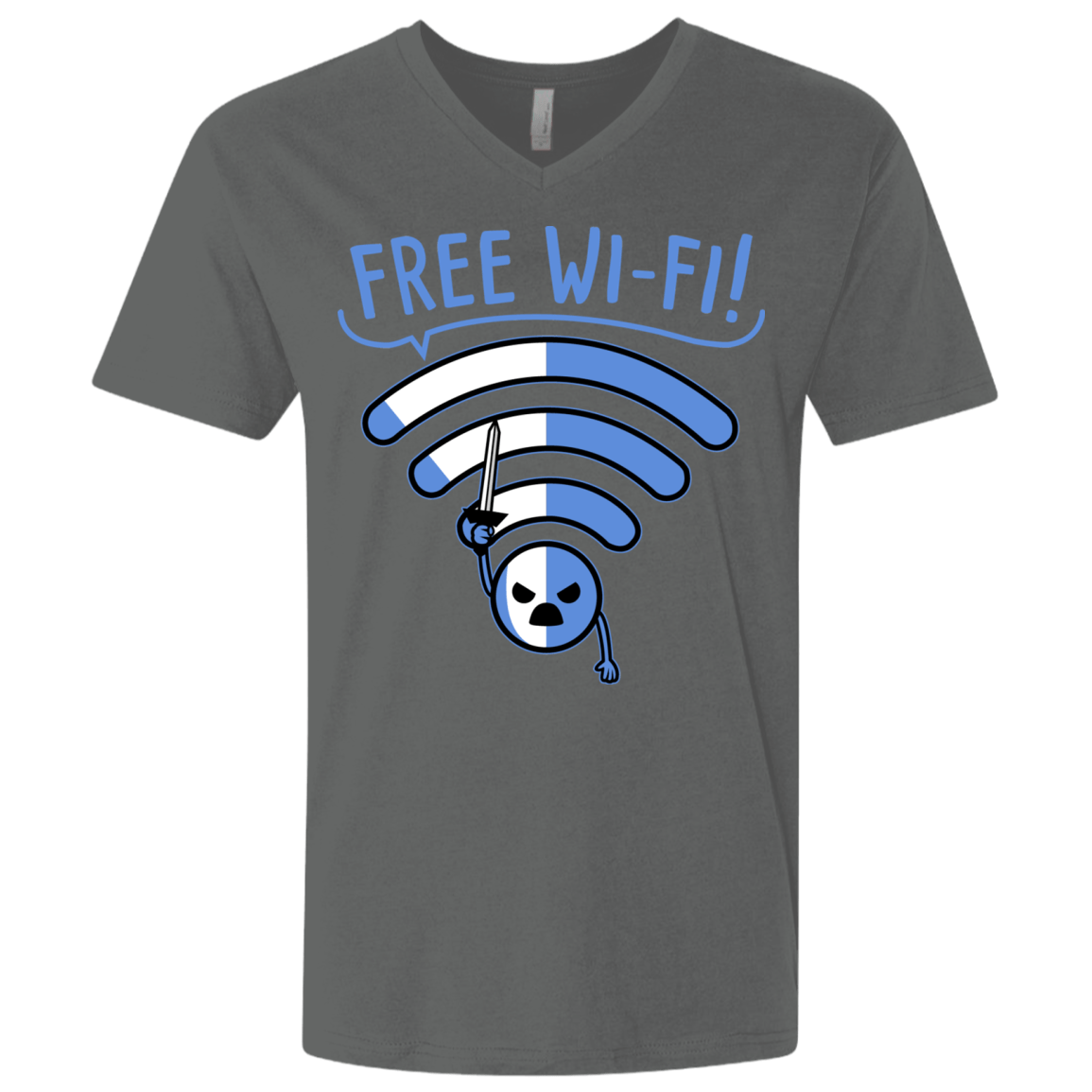 T-Shirts Heavy Metal / X-Small Free Wi-Fi! Men's Premium V-Neck